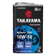 Моторное масло Takayama Mototec 7000 4T 10W50 SN JASO MA-2 1л жесть 605576